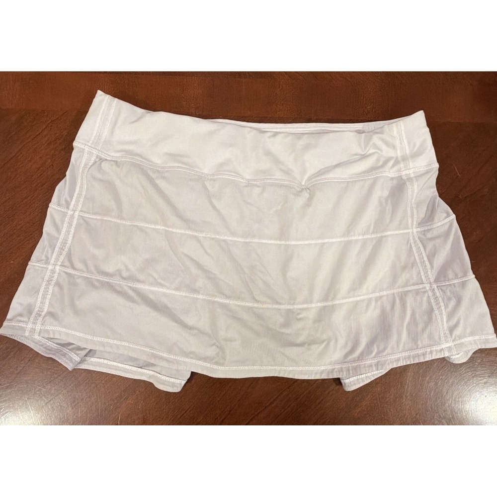 Lululemon Pace Rival Skirt Skort Light Grey Size 10 Tennis Running Athletic